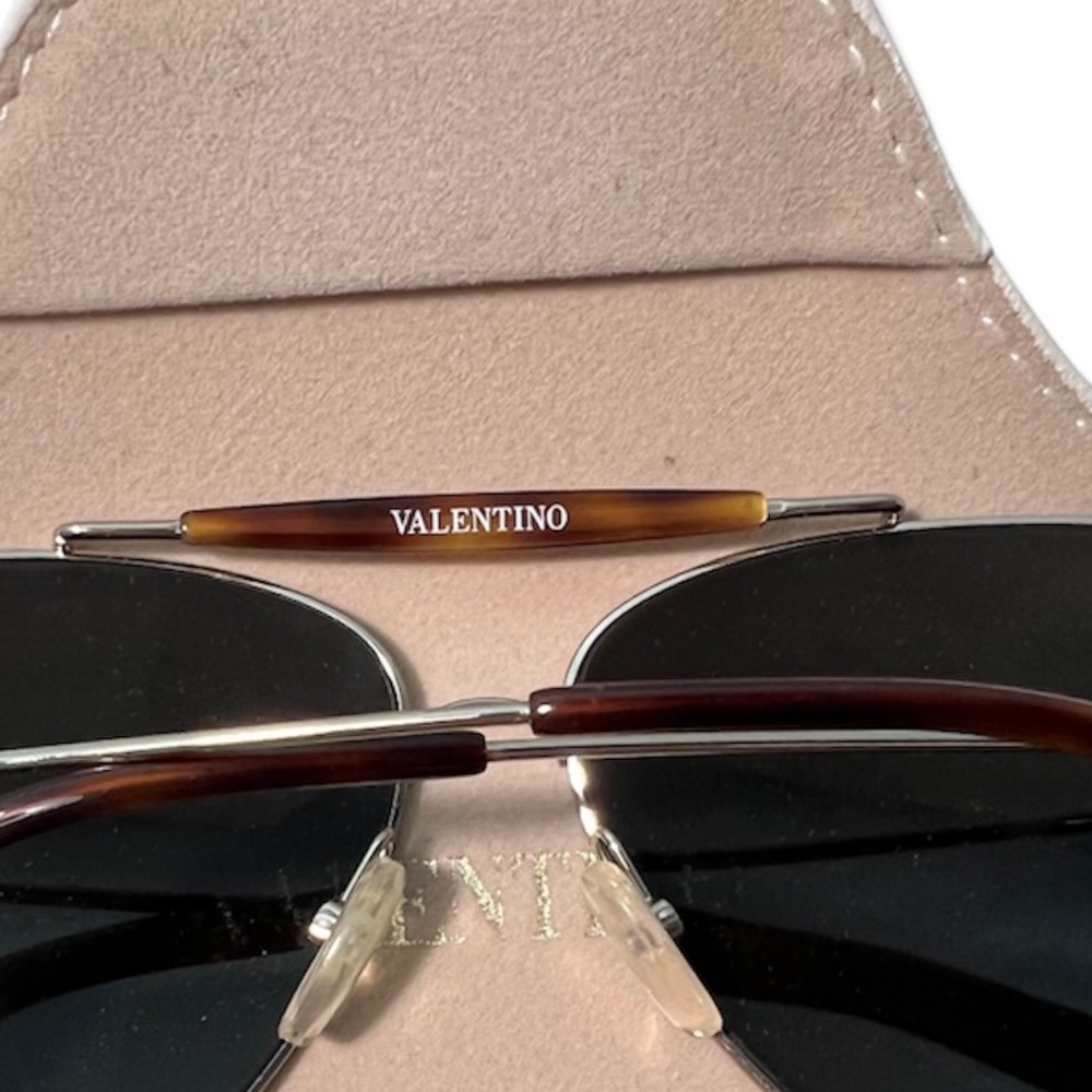Valentino Silver Aviator Sunglasses - Picture 9 of 16